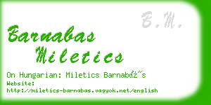 barnabas miletics business card